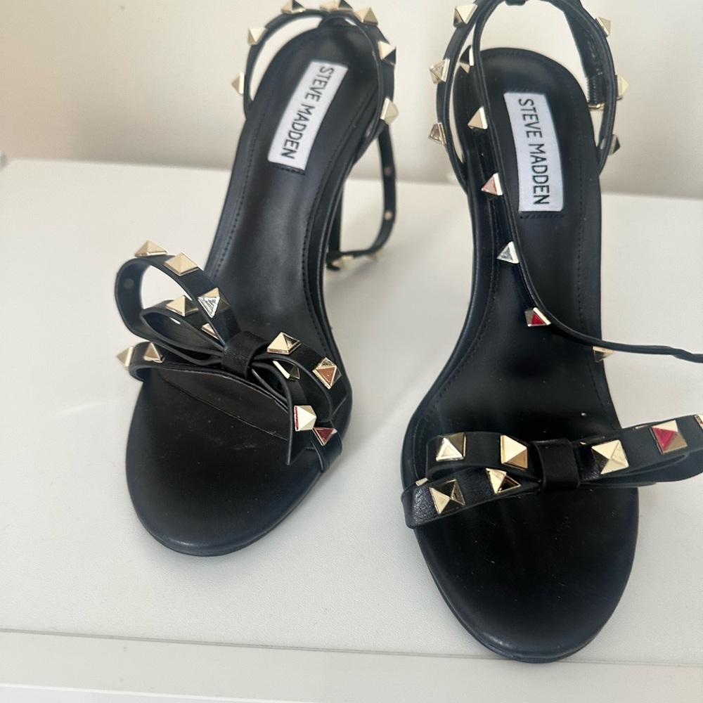 Steve Madden Black Heels with Gold and Silver Studs